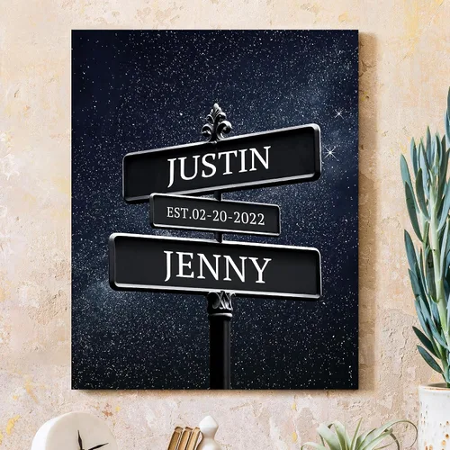 Miniatura 12 de CP CANVASPATH Nombre y fecha de pareja en la playa, impresiones en lienzo personalizadas, regalo de amor para aniversario, boda, cumpleaños y Arte