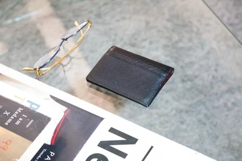 Miniatura 5 de Cartera delgada y minimalista para hombres y mujeres, mini cuero fino, plegable, compacto, bolsillo frontal con bloqueo RFID, incluye caja