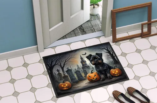 Miniatura 4 de Caroline's Treasures DAC2001MAT Affenpinscher - Tapete espeluznante de Halloween de 18 x 27 pulgadas, tapete para puerta delantera