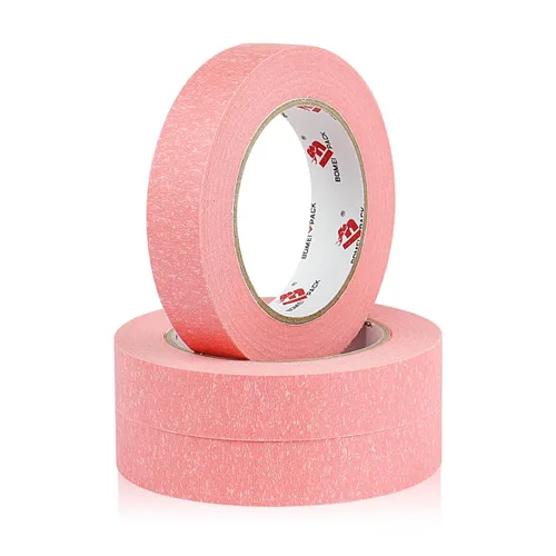 Miniatura 8 de BOMEI PACK Cinta de pintores rosa de 2,4 cm x 50,3 metros (paquete de 3), cinta de enmascarar para pintores al por mayor - Tecnología de línea