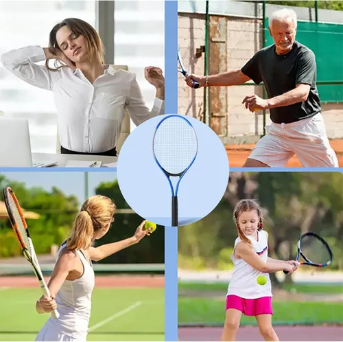 Miniatura 2 de Raqueta de tenis ligera a prueba de golpes para principiantes, raqueta profesional con equipo de entrenamiento, adecuada para práctica de pares