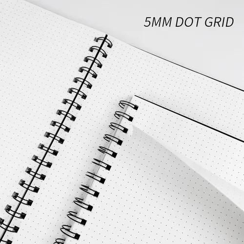 Miniatura 5 de Cuaderno de puntos en espiral de 8.5" x 11" - Paquete de 4 cuadernos de cuadrícula punteada de tapa dura, cuaderno de 120 páginas con papel punteado