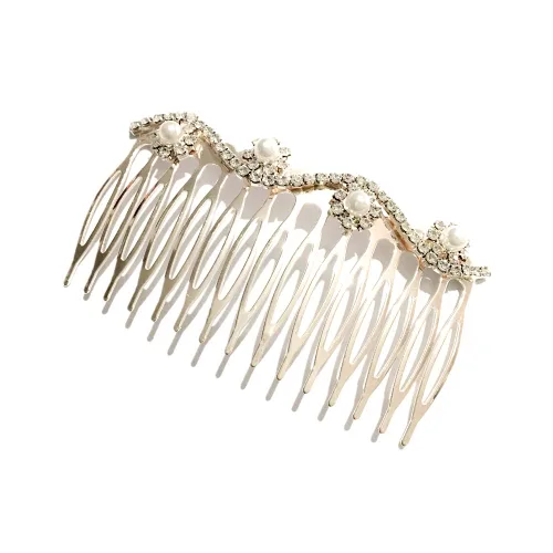Miniatura 10 de Los accesorios de pelo nupcial de moda más populares Rhinestone perla aleación peine de pelo de la boda horquilla nupcial cristal horquillas