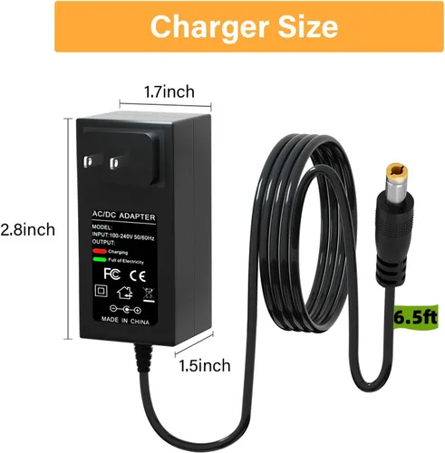 Miniatura 5 de Cargador de 42V para HY-A02 37V 2.0Ah Batería Compatible con HY-A02 Cable Adaptador de Alimentación de Batería