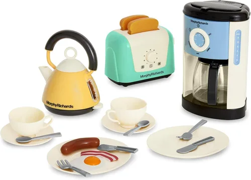 Casdon Morphy Richards Toys - Juego completo de cocina - Juego de electrodomésticos de juguete para niños con tostadora, cafetera, tetera, comida de