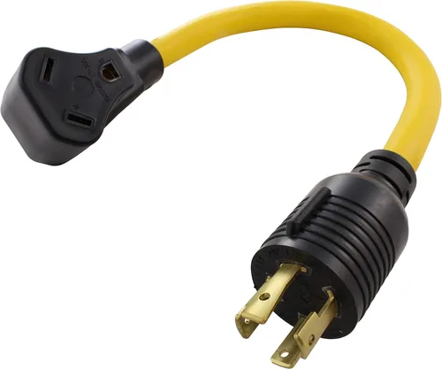 Miniatura 20 de AC WORKS Generador a adaptador RV de 30 amperios (L5-20 20A 3 clavijas de bloqueo compacto) Amarillo