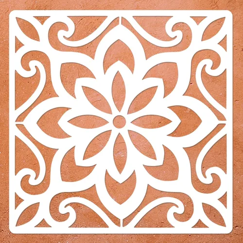 Miniatura 9 de Plantillas grandes para azulejos de piso, 2 plantillas de pared mexicanas reutilizables de 12 x 12 pulgadas para pintar pisos, paredes, azulejos