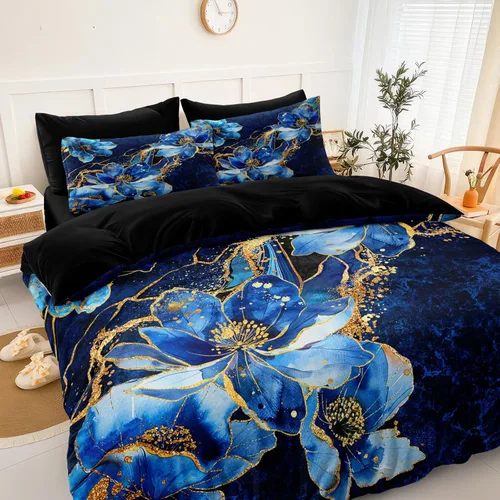 Miniatura 20 de Juego de edredón de sol y luna negro, juego de ropa de cama boho, ropa de cama de galaxia celestial y espacio estrellado, edredón mandala exótico