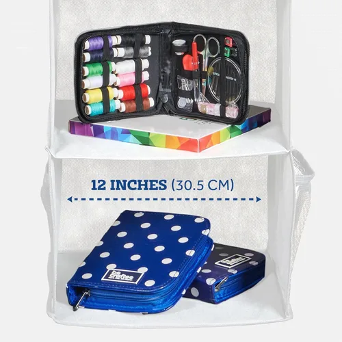 Miniatura 9 de ZOBER Organizador colgante para armario, 5 estantes, estantes organizadores de almacenamiento colgantes para ropa, toallas, juguetes, dormitorio