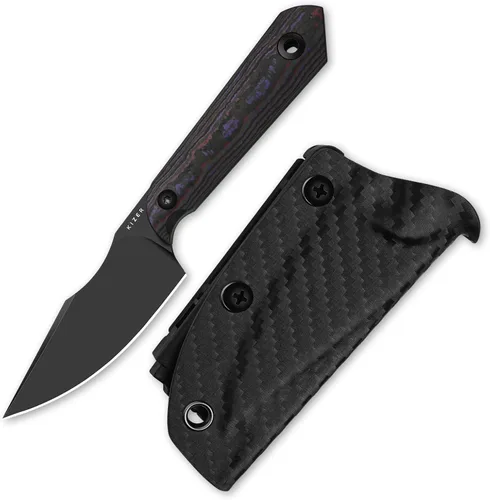 Miniatura 19 de Kizer Mini Harpoon Cuchillo de hoja fija con funda, cuchillo de caza de hoja de 3 V con mango de micarta, cuchillos pequeños EDC de hoja fija