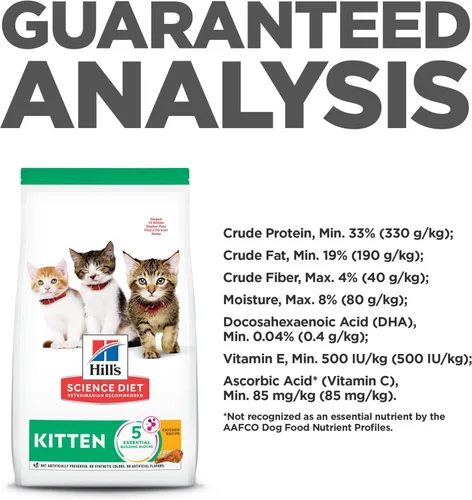 Miniatura 8 de Hill's Science Diet Kitten, Nutrición Premium para Gatito, Comida Seca para Gatos, Receta de Pollo, Bolsa de 7 lb White