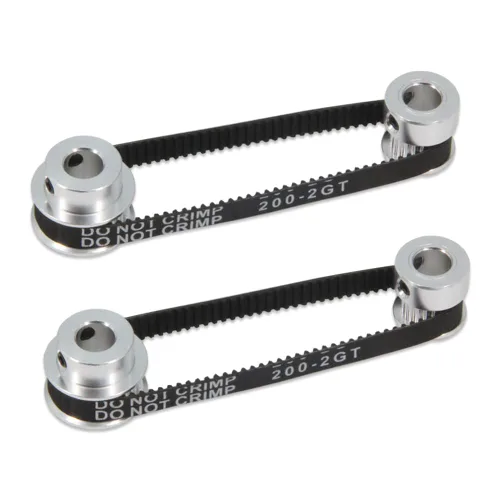 Miniatura 14 de 2Kit 2GT Rueda síncrona 20 y 30 dientes de 0.197 in de diámetro de aluminio Polea de sincronización con 2 piezas de longitud 7.874 in de ancho
