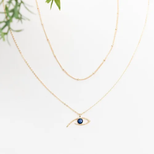 Miniatura 2 de Ava Riley Collar de oro delicado para el día de San Valentín para mujer, gargantilla en capas para mujer, collar largo de plata de oro de 14 quilates