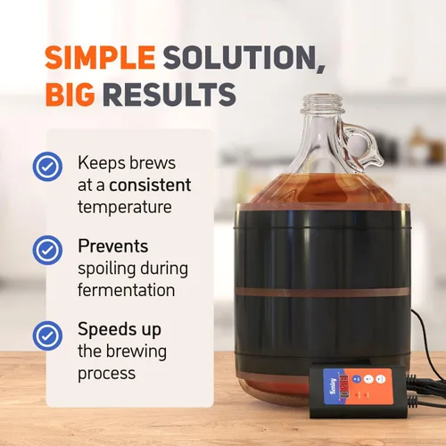 Miniatura 2 de Calentador de fermentación Carboy, envoltura de calefacción Kombucha con termostato para control de temperatura, cinturón eléctrico de almohadilla