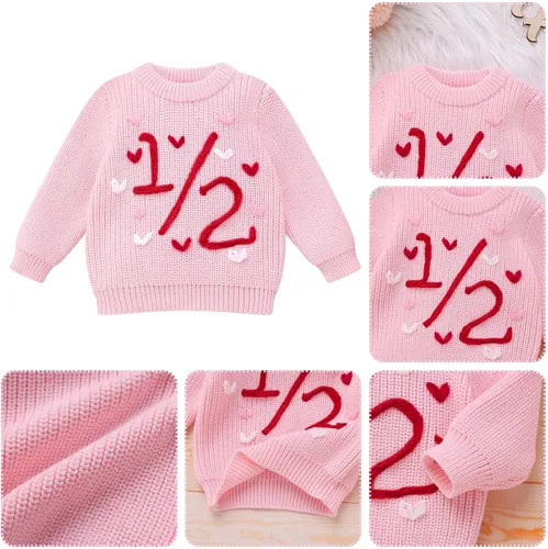 Miniatura 102 de Suéter de primer cumpleaños para bebés y niñas de un año de edad, sesión de fotos, otoño e invierno