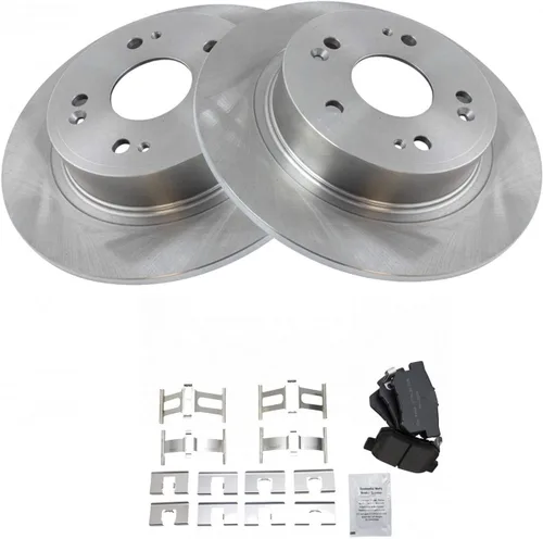 Miniatura 125 de TRQ Juego de pastillas de freno semimetálicas traseras y rotores compatibles con Chevrolet Trailblazer 02-06 Trailblazer EXT 04-06 SSR 02-07 GMC