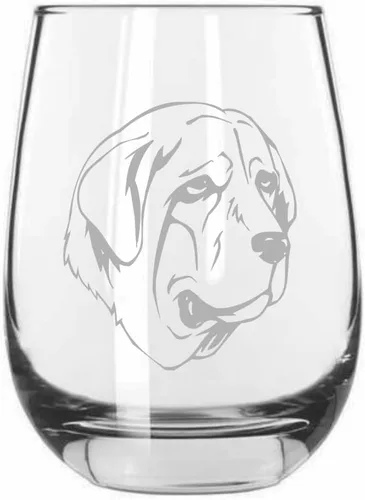 Miniatura 452 de Sakhalin Husky Dog - Copa de vino grabada personalizada de 15.25 onzas sin tallo