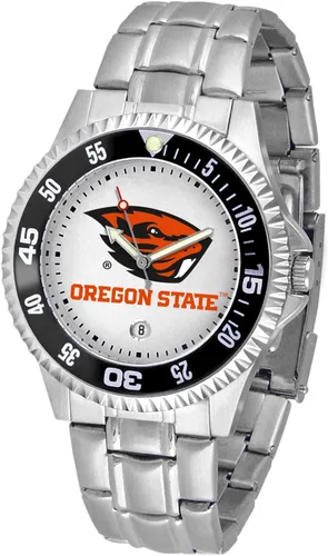 Miniatura 10 de SunTime Reloj de cuarzo de 1.575 in para hombre, correa de acero inoxidable de 0.787 in, esfera Gameday Tulane ola verde