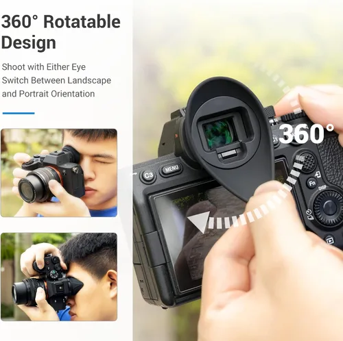 Miniatura 3 de [Versión grande] A7IV A7RV A9III A7SIII A1, visor de cámara para Sony Alpha A7M4 A7R5 A9M3 A7S3 A1, extensión giratoria 360 diseño ovalado