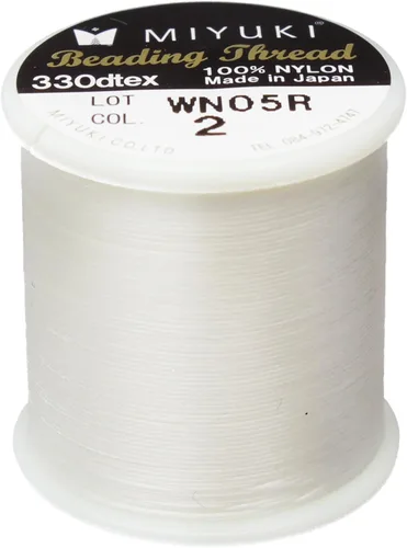 Miniatura 11 de Hilo para abalorios Miyuki – Hilo de nylon previamente encerado para proyectos de enhebrado, carrete de 50 m/55 yardas, color marrón, diámetro