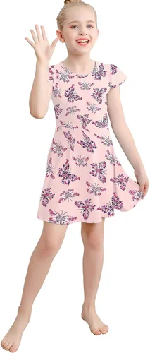 Miniatura 7 de V.&GRIN Vestido de niña suave de manga larga floral twirly casual y vestido de fiesta para niños pequeños de 2 a 8 años