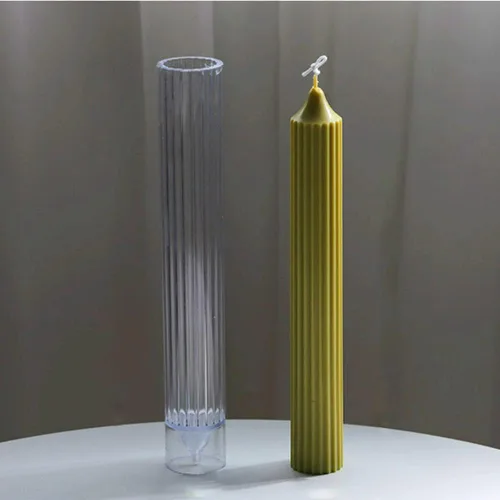XMOX Molde cilíndrico de plástico duradero, moldes geométricos cilíndricos acrílicos para velas, cera artesanal para bodas, fiestas, cenas,