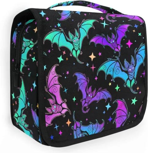 Miniatura 16 de MNSRUU Hanging Toiletry Bag Bats Satellites Skulls and Trees Travel Makeup bag for Toiletries Portable Travel Toiletry Organizer Cosmetic Bags with