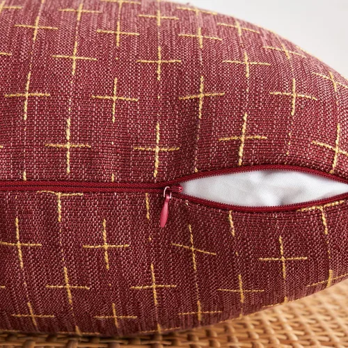 Miniatura 69 de MIULEE - Juego de 2 fundas de almohada decorativas de lino de arpillera navideñas, modernas, estilo campestre, rústicas, tejidas, con textura