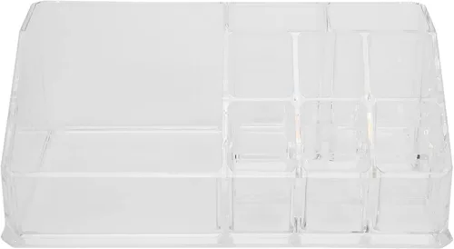 Miniatura 2 de Caja de almacenamiento de maquillaje, organizador transparente de dos niveles, joyería cosmética, lápiz labial, soporte para exhibición de lápiz