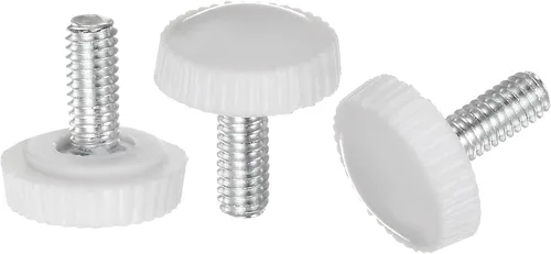 Miniatura 11 de uxcell 20 pomos moleteados de rosca métrica macho M4 x 0.236 in, pomos de sujeción de tornillo de pulgar, mango de plástico con perno roscado