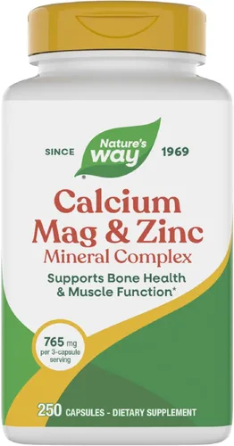Nature's Way Calcio, magnesio y zinc 765 mg por porción 250 cápsulas