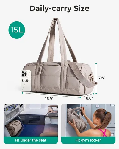 Miniatura 2 de BAGSMART Reiki - Bolsa de gimnasio para mujer, bolsa cruzada mediana para esterilla de yoga con bolsillo para artículos húmedos y secos, bolsa