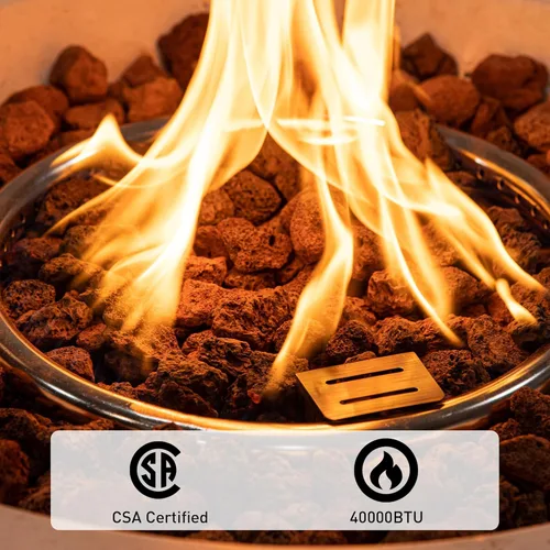 Miniatura 5 de SUNBURY Hoguera de Propano al Aire Libre, Hoguera de Gas para Patio Exterior, Mesa de Fuego al Aire Libre de Piedra, Columna de Fuego 40,000 BTU