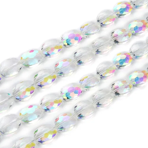 Miniatura 20 de 50pcs Checa 16mm (0.63 inch) Grande facetado Plano Oval Cristal Cuentas Espaciador Amatista Púrpura