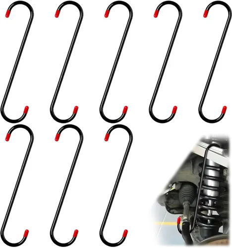 Miniatura 15 de 2 ganchos para pinzas de freno con puntas de goma, acero duradero, herramientas automotrices a prueba de óxido para frenado, eje, suspensión