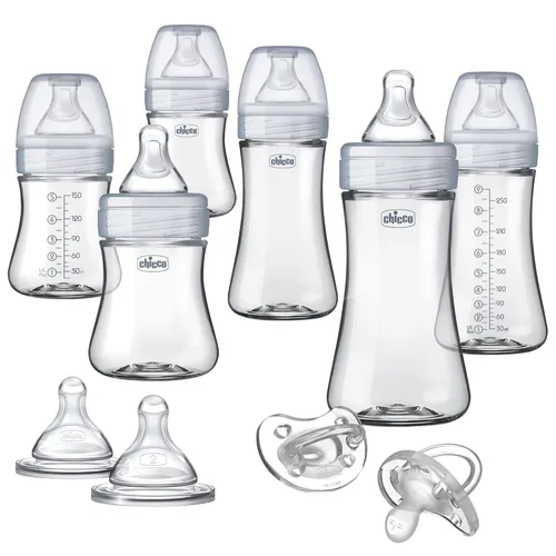 Miniatura 16 de Chicco Duo Set de regalo para bebé recién nacido con biberón híbrido con vidrio Invinci en el interior y plástico en el exterior Seguro para Gris