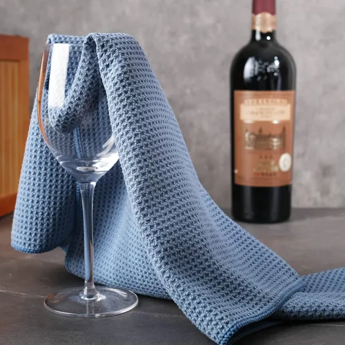 Miniatura 6 de POLYTE - Toalla de cocina de microfibra premium, tejido gofre, juego de 12 (16 x 28 pulgadas, azul oscuro, gris, blanco claro)
