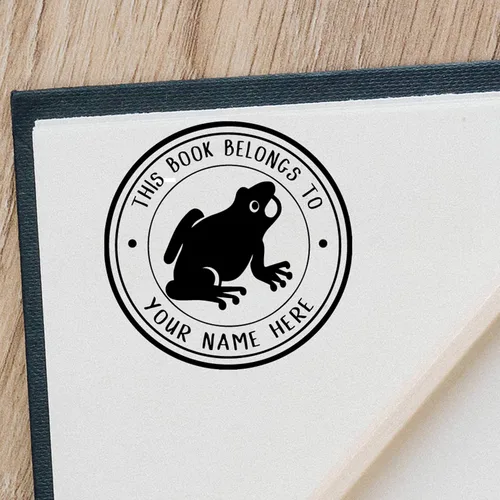 Miniatura 9 de Sello de nombre de libro de biblioteca personalizado, pertenece a un nombre personalizado para maestro de biblioteca o nombre personalizado de The