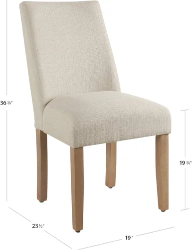 Miniatura 205 de Homepop Silla de comedor con detalles festoneados, sillas de comedor Parsons tapizadas, muebles decorativos para el hogar, tejido gris claro