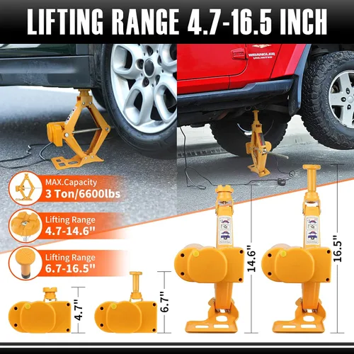 Miniatura 3 de E-HEELP - Gato de tijera eléctrico para auto de 3 toneladas de 12 V con llave de impacto para SUV, sedán y cambio de neumáticos 3T con llave