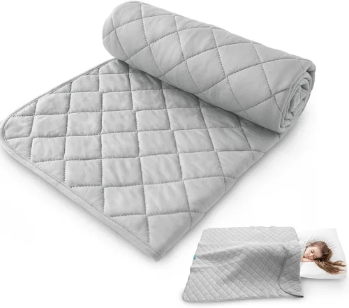 Miniatura 8 de Biloban Edredón para niños pequeños y manta para cuna, súper suave acolchado y ligero, edredón alternativo de plumón, 30 x 40 pulgadas, color gris