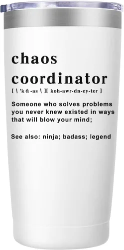 Miniatura 6 de Vaso Tumbler Chaos Coordinator, Regalos de Navidad para Mujeres, Idea Única para Empleada, Enfermera, Jefa, Maestra, Oficina, Regalos para Mujeres