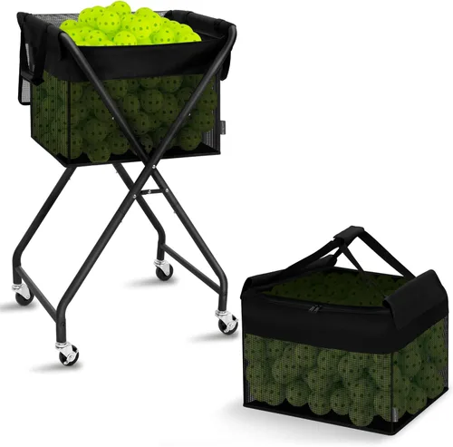 STORAGE MANIAC Bolsa plegable de pickleball con capacidad para 150 pelotas de pickleball o 180 pelotas de tenis, coleccionista, retriever, cesta de