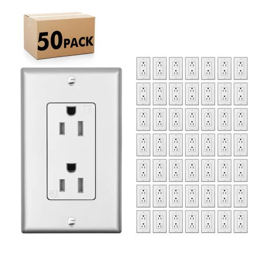 Miniatura 30 de Micmi Toma de corriente decorativa de 15 A, resistente a manipulaciones, toma de corriente eléctrica decorativa, 15 amperios, 125 voltios, conexión