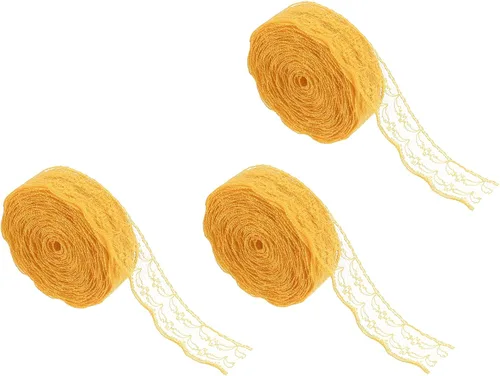 Miniatura 54 de MECCANIXITY 8 Yard Lace Trim Ribbon, 0.9 Inch Wide Vintage Floral Pattern Crochet Lace Edge Ribbon Trimming for DIY Sewing Crafts Gift Wrap Wedding