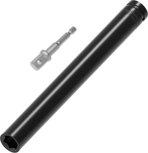 Miniatura 13 de Juego de Accesorios para Llave de Impacto de 1/2 Pulgada, 19mm (3/4 Pulgada) de Profundidad, 6 Puntos, 6 Pulgadas de Largo y Adaptador de Eje