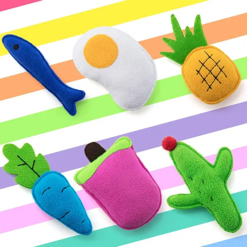 Miniatura 8 de AWOOF Juguetes de hierba gatera para gatos de interior, paquete de 6 juguetes masticables para gatos, juguete interactivo de felpa para gatitos