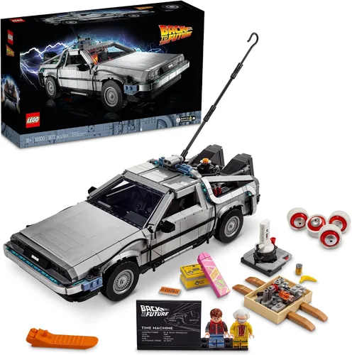 Miniatura 7 de LEGO Icons Máquina del Tiempo de Regreso al Futuro 10300, Kit de Construcción de Auto Modelo Basado en el DeLorean de la Película Icónica