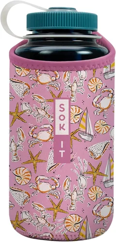 Miniatura 36 de Sok It BotlSok Funda para botella de agua con cubierta de neopreno aislante (Floral abstracto, se ajusta a CamelBak o Nalgene de 12 onzas)