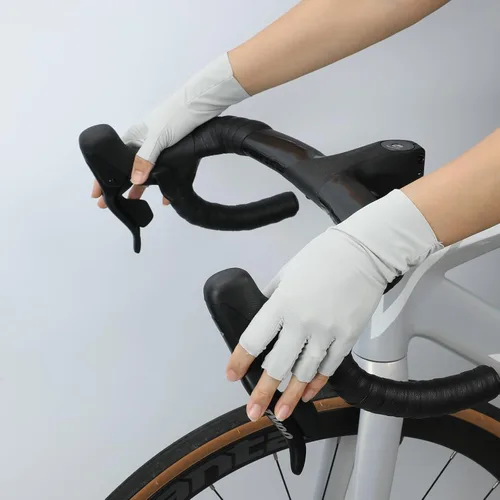 Miniatura 3 de 3 pares de guantes de protección solar UV para mujer, guantes de seda de hielo sin dedos, guantes de medio dedo para conducir, ciclismo, arte de uñas